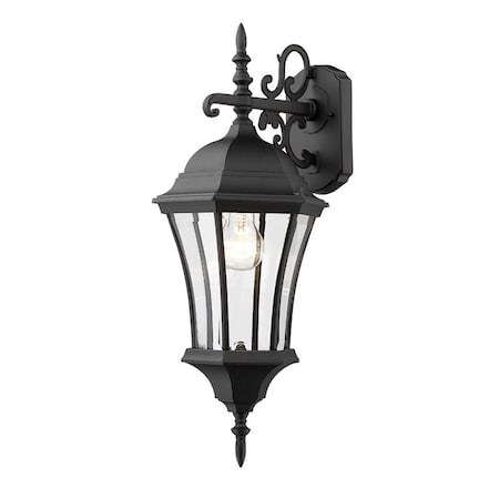 Wakefield Outdoor Wall Light, Black & Clear Beveled